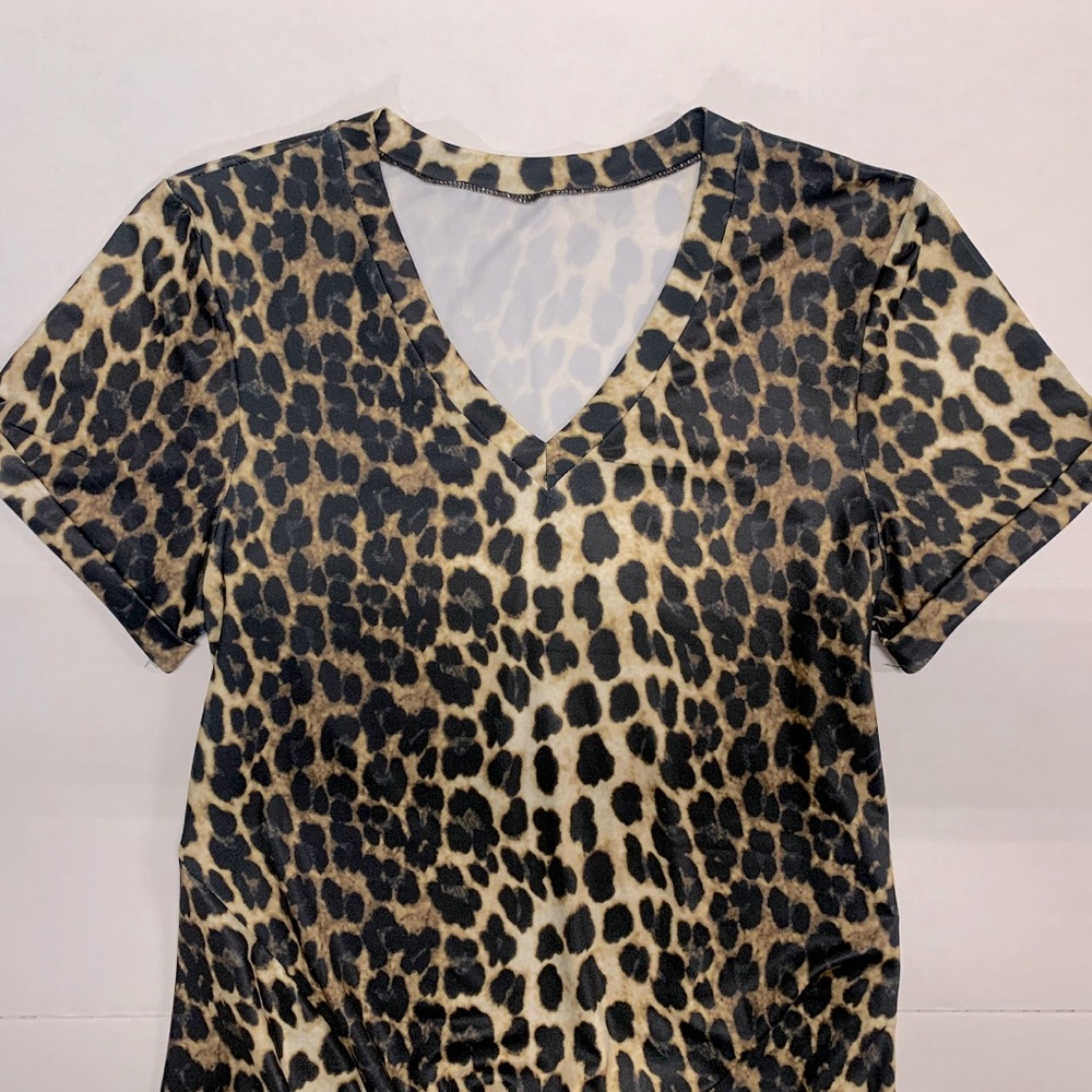 New Without Tags - Twist Knot, Leopard Print Dress - Picture 4 of 5